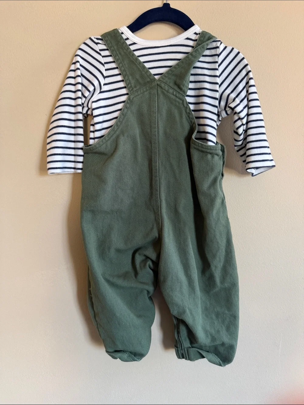 Little Me Boys Navy & Olive Football Two-Piece Outfit